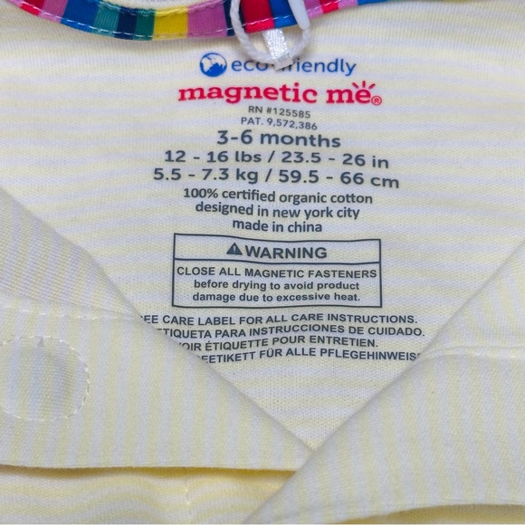 Magnetic Me 2-Pack Footie - Yellow Duck and Light Yellow Stripe - Picture 3 of 9